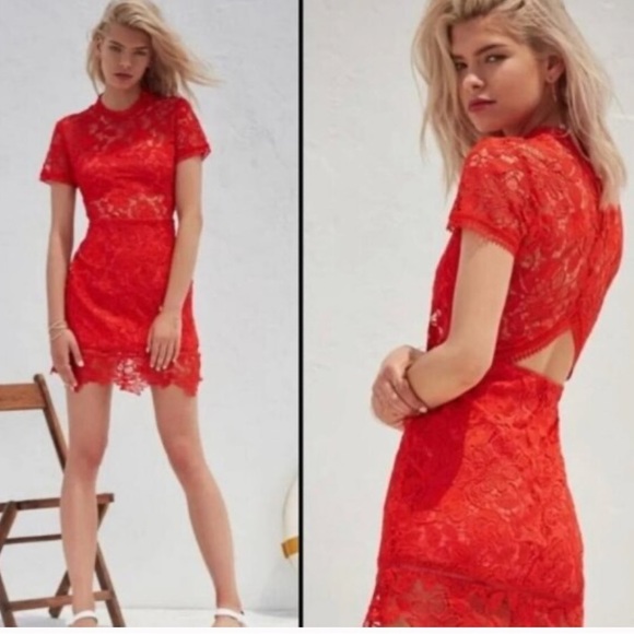 Lovers + Friends Dresses & Skirts - Lovers + Friends Red Lace Dress